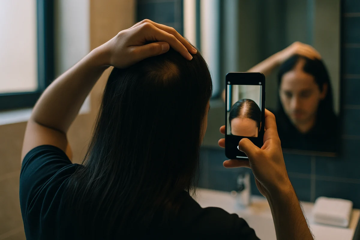 Consistent scalp photographs for tracking hair changes