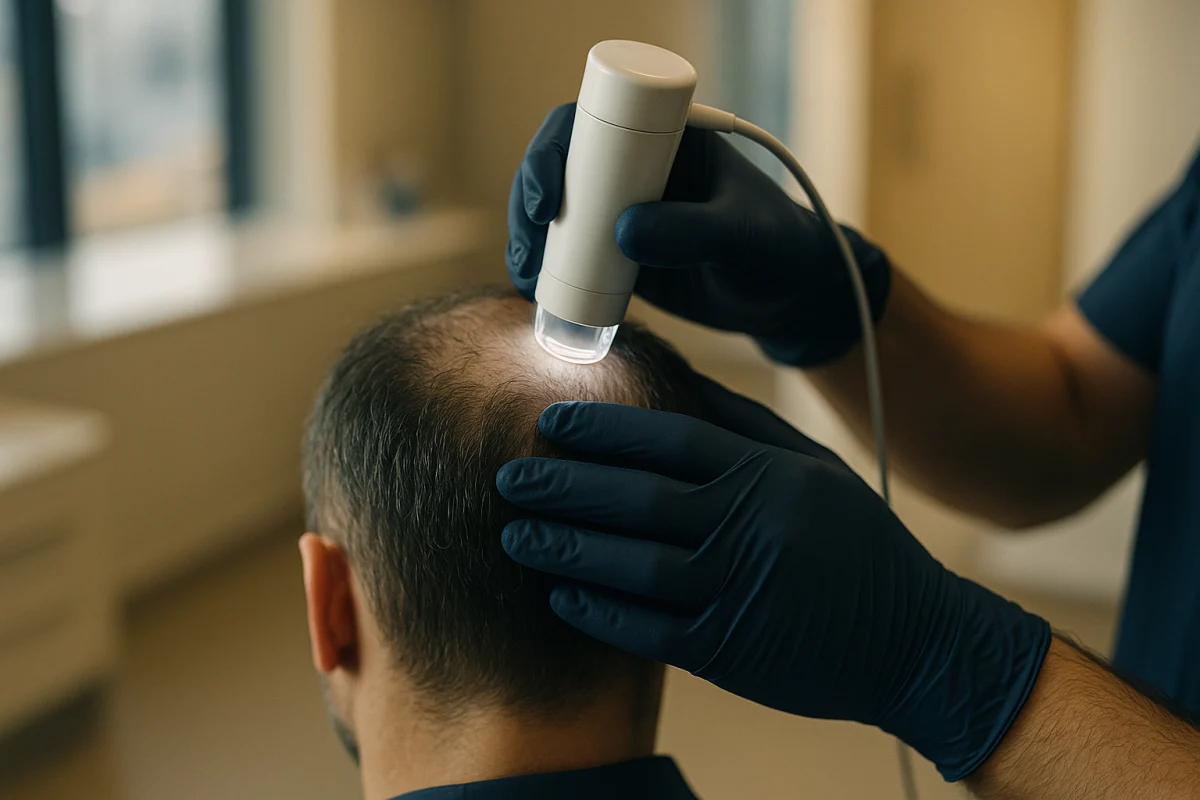 Clinical scalp assessment before hair transplantation