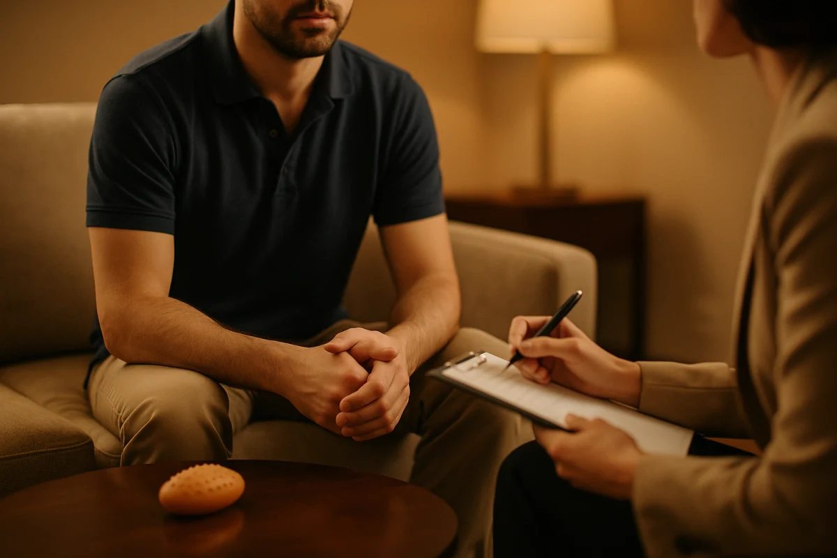 Supportive therapy session for hair pulling urges