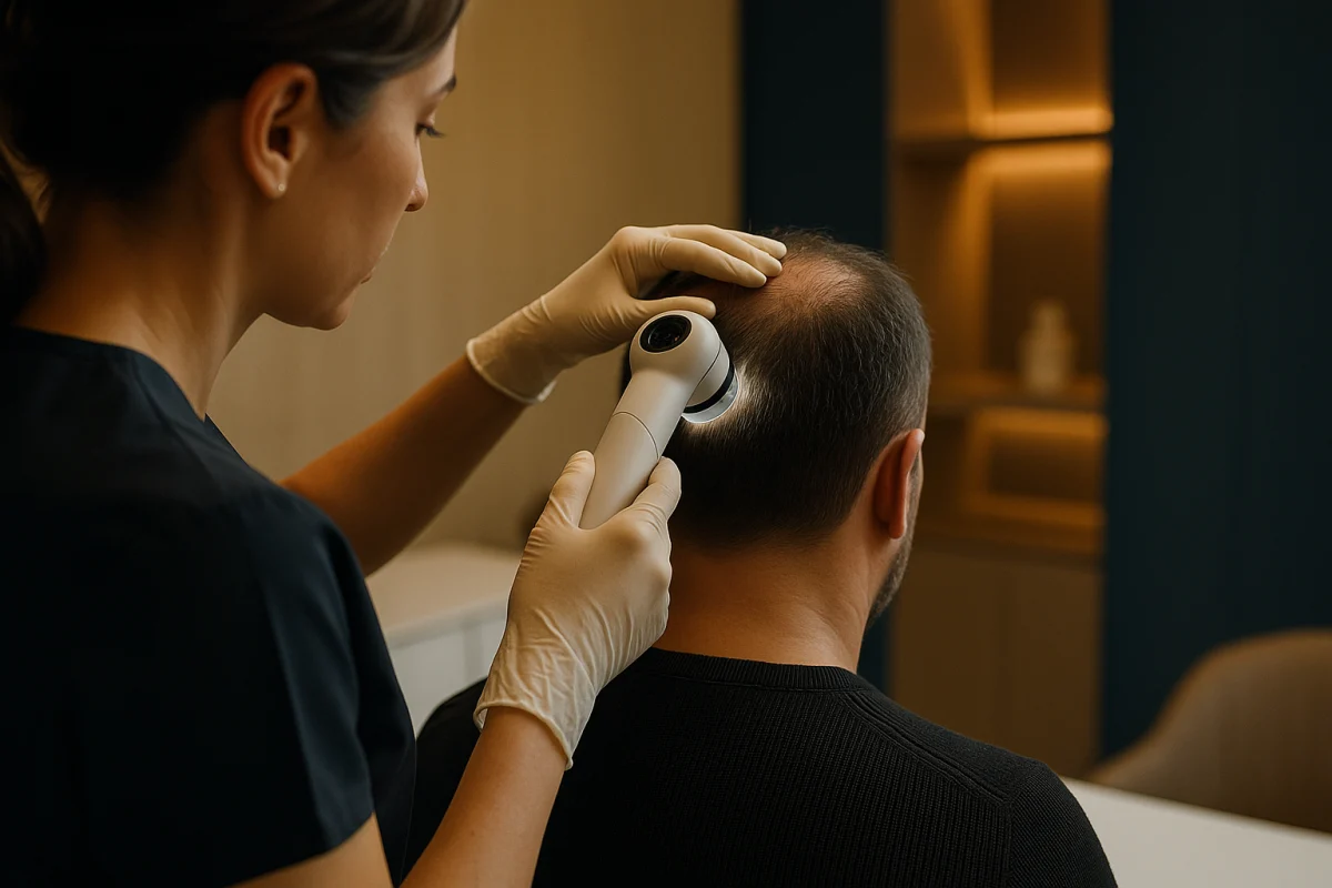 Trichoscopic scalp assessment before transplantation