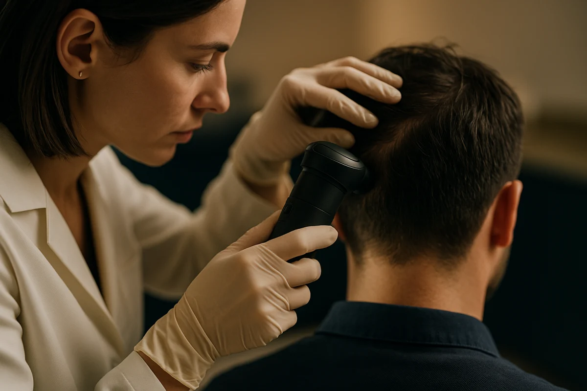 Trichoscopy examination for hair loss