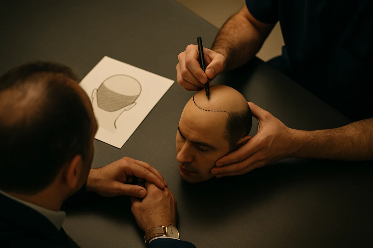 Hair transplant planning with donor area assessment